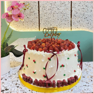 Fresh Strawberry Classic Birthday Cake