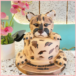 Leopard 3D Animal Fondant Cake