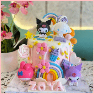 Kuromi Friends Pastel Rainbow Cake