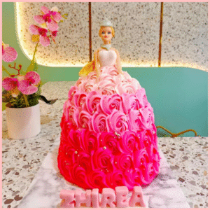 Barbie Ombre Rosette Dress Cake