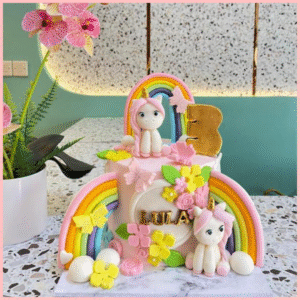 unicorn fantasy candy birthday cake