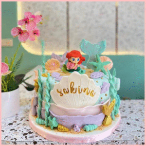 magenta elegant floral birthday cake